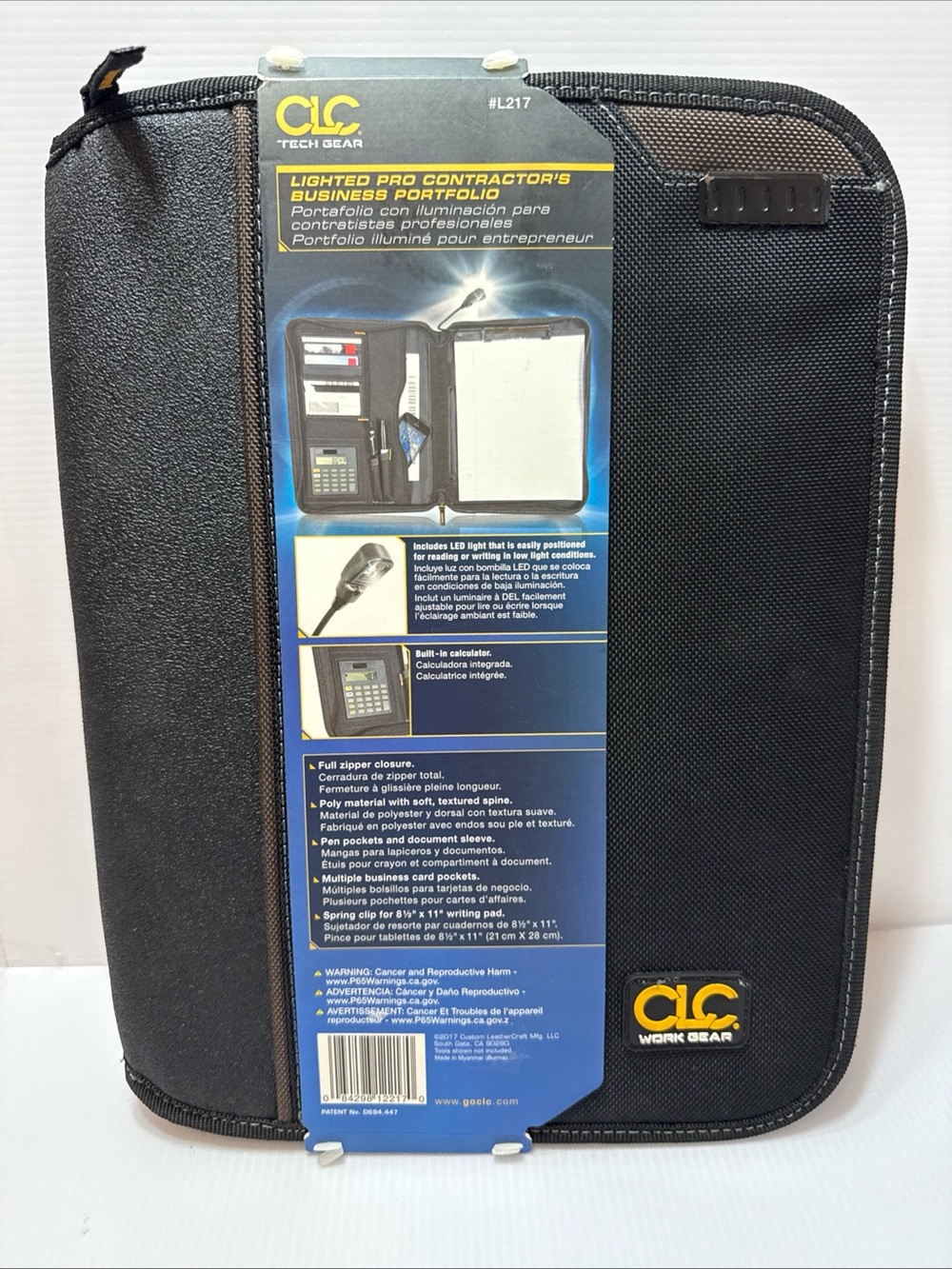 CLC Work Gear Lighted Pro Contractor's Portfolio - Black
